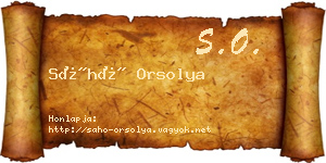 Sáhó Orsolya névjegykártya